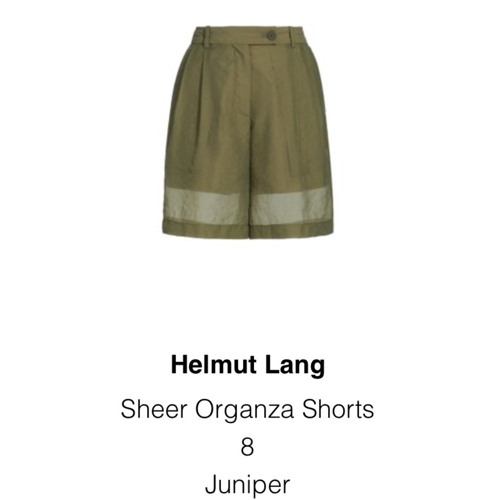 Helmut Lang Juniper Sheer Organza Shorts